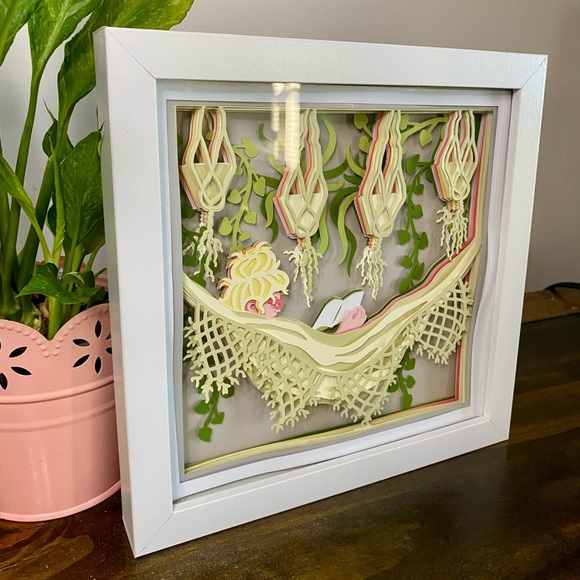 3D Boho Hammock Shadowbox - Picture 3 of 9